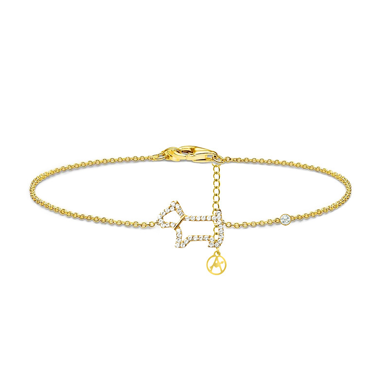 BRACCIALE CON PUNTO LUCE E CANE IN STRASS - YC2560B207