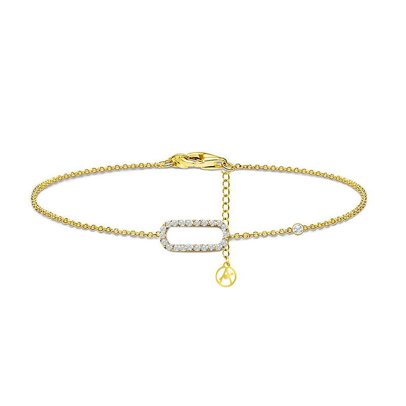 BRACCIALE CON PUNTO LUCE E GRAFFETTA IN STRASS - YC2560B215 BRACCIALE CON PUNTO LUCE E GRAFFETTA IN STRASS - YC2560B215