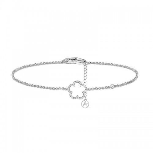BRACCIALE CON PUNTO LUCE E FIORE IN STRASS - YC2560B227