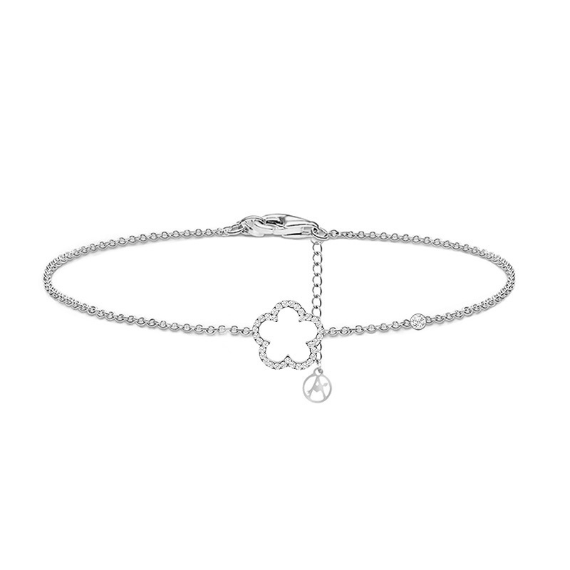 BRACCIALE CON PUNTO LUCE E FIORE IN STRASS - YC2560B227