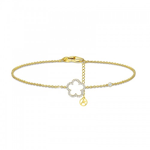 BRACCIALE CON PUNTO LUCE E FIORE IN STRASS - YC2560B227