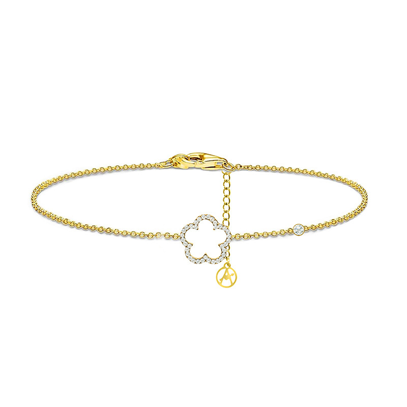 BRACCIALE CON PUNTO LUCE E FIORE IN STRASS - YC2560B227
