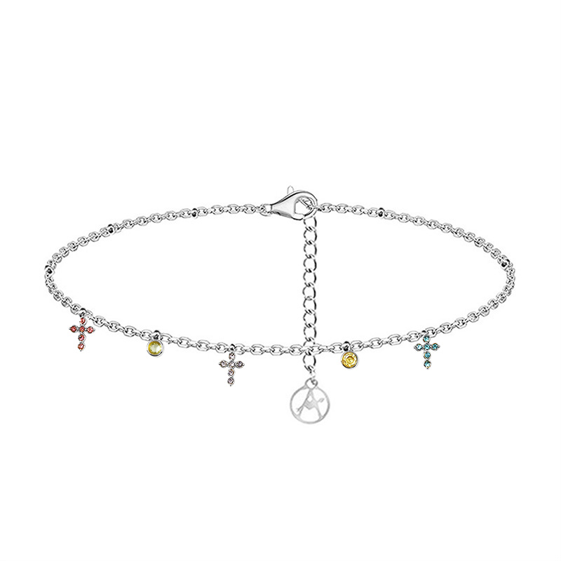 BRACCIALE CON CROCI PENDENTI IN ZIRCONE - YC25624B253
