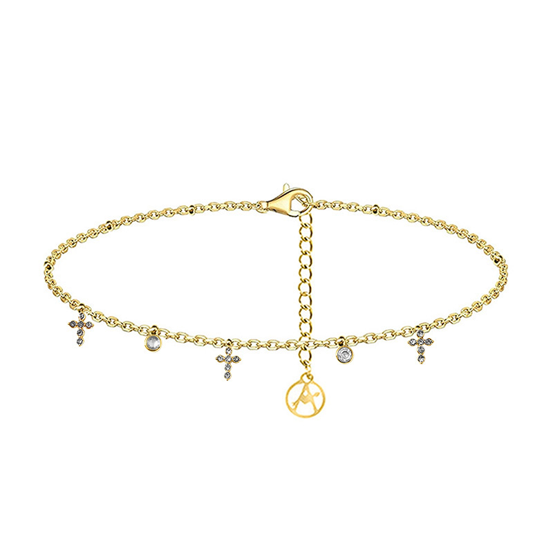 BRACCIALE CON CROCI PENDENTI IN ZIRCONE - YC25624B253
