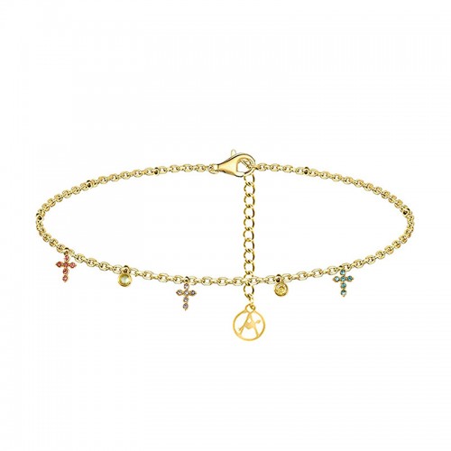 BRACCIALE CON CROCI PENDENTI IN ZIRCONE - YC25624B253