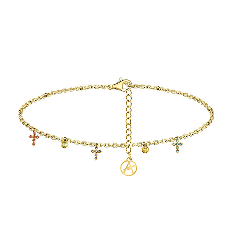 BRACCIALE CON CROCI PENDENTI IN ZIRCONE - YC25624B253