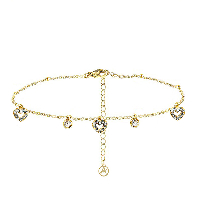 BRACCIALE CON CUORI PENDENTI IN ZIRCONE - YC25624B255