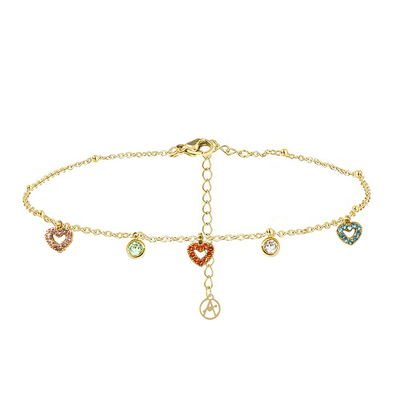 BRACCIALE CON CUORI PENDENTI IN ZIRCONE - YC25624B255