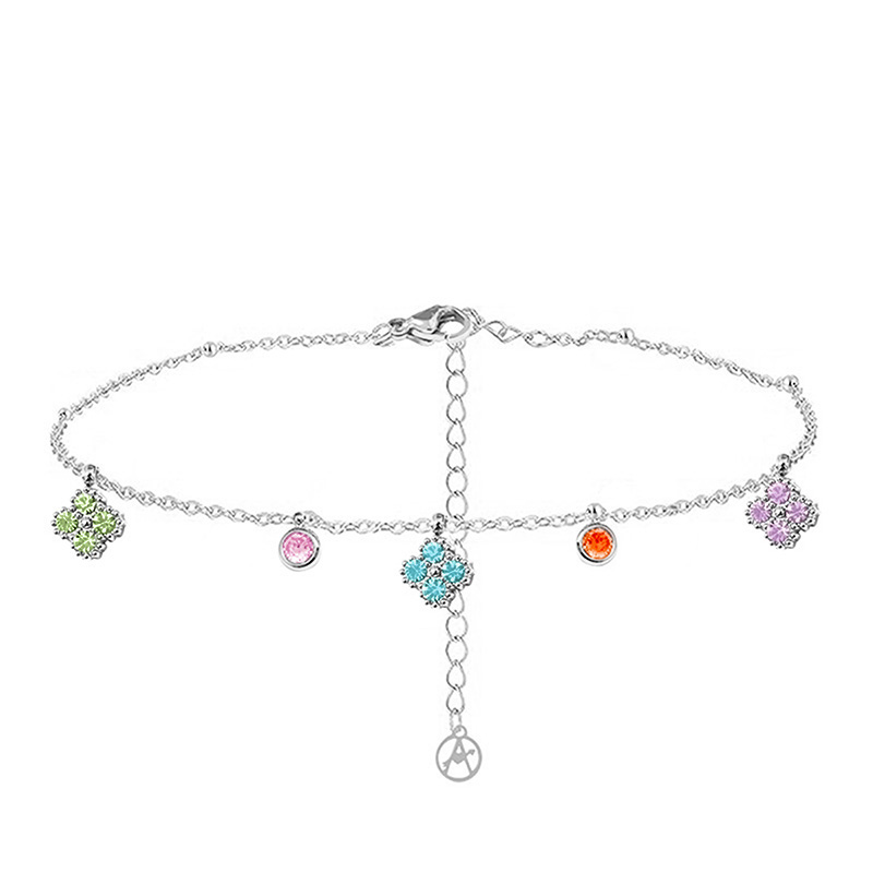 BRACCIALE CON QUADRIFOGLI PENDENTI IN ZIRCONE - YC25624B257