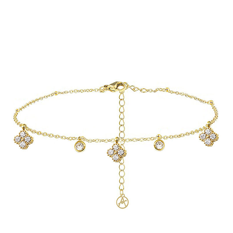 BRACCIALE CON QUADRIFOGLI PENDENTI IN ZIRCONE - YC25624B257