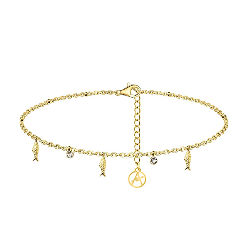 BRACCIALE CON PENDENTI PESCI E STRASS - YC25624B351