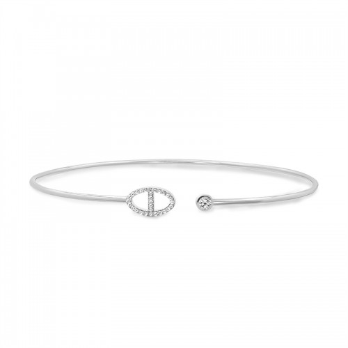 BRACCIALE SEMIRIGIDO REGOLABILE CON NASO DI MAIALE IN STRASS - YC2568B310