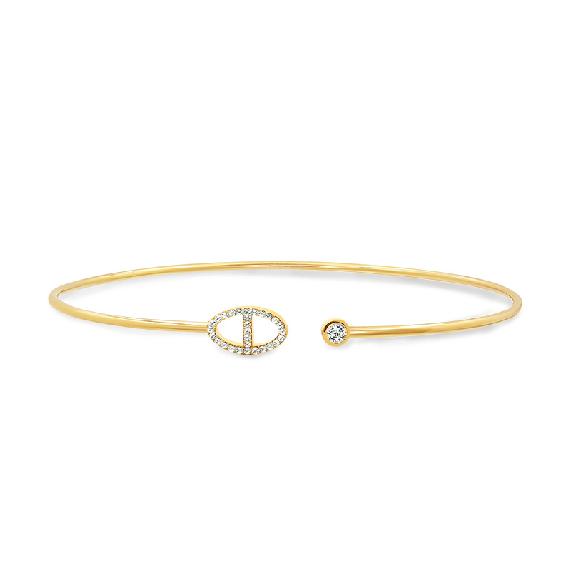 BRACCIALE SEMIRIGIDO REGOLABILE CON NASO DI MAIALE IN STRASS - YC2568B310 BRACCIALE SEMIRIGIDO REGOLABILE CON NASO DI MAIALE IN STRASS - YC2568B310