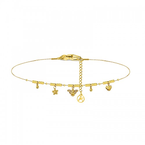 BEE BRACELET WITH SMALL SPHERES AND CHARMS - YC2588B136