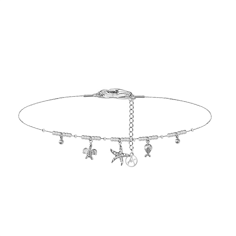 BRACCIALE STELLA MARINA CON PICCOLE SFERE E CHARMS - YC2588B137
