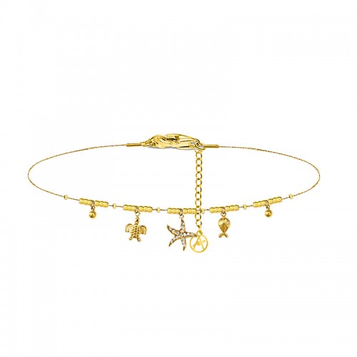STARFISH BRACELET WITH SMALL SPHERES AND CHARMS - YC2588B137
