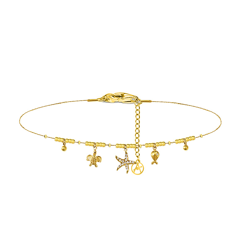 BRACCIALE STELLA MARINA CON PICCOLE SFERE E CHARMS - YC2588B137