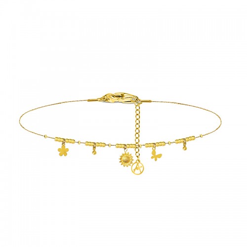 SUNFLOWER BRACELET WITH SMALL SPHERES AND CHARMS - YC2588B139