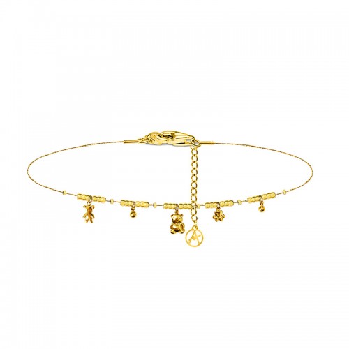 TEDDY BEAR BRACELET WITH SMALL SPHERES AND CHARMS - YC2588B140