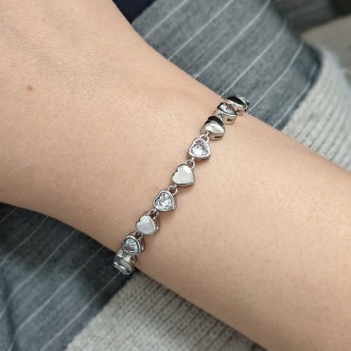 BRACCIALE CUORI CON ZIRCONE ALTERNATO - YC2588B276