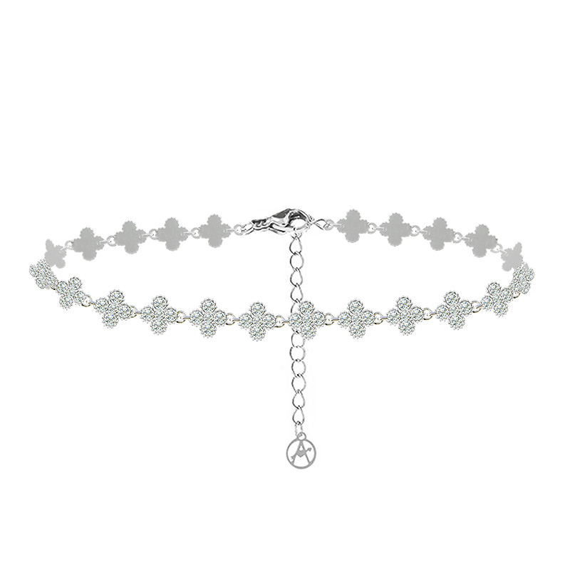 BRACCIALE QUADRIFOGLI CON ZIRCONE - YC2588B280