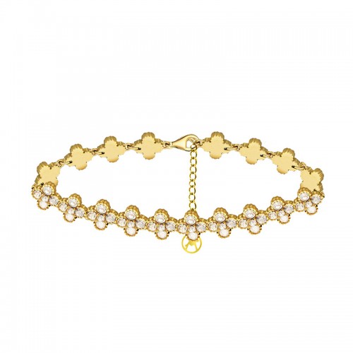 BRACCIALE QUADRIFOGLI CON ZIRCONE - YC2588B280