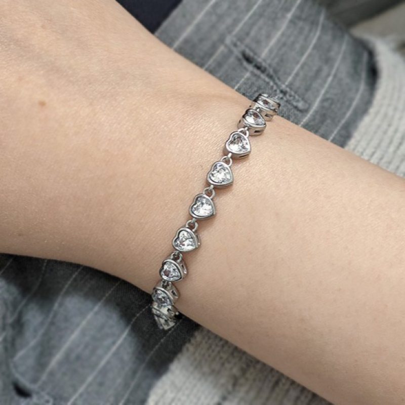 BRACCIALE CUORI CON ZIRCONE - YC2588B282