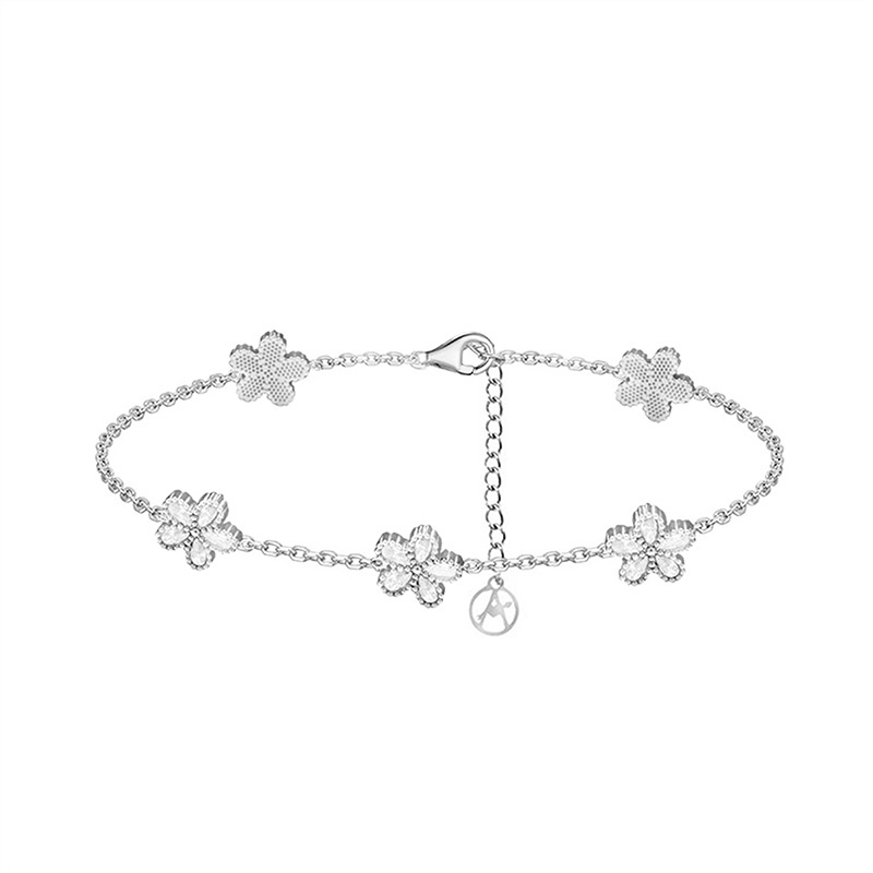 BRACCIALE 5 FIORI IN ZIRCONE - YC2588B288