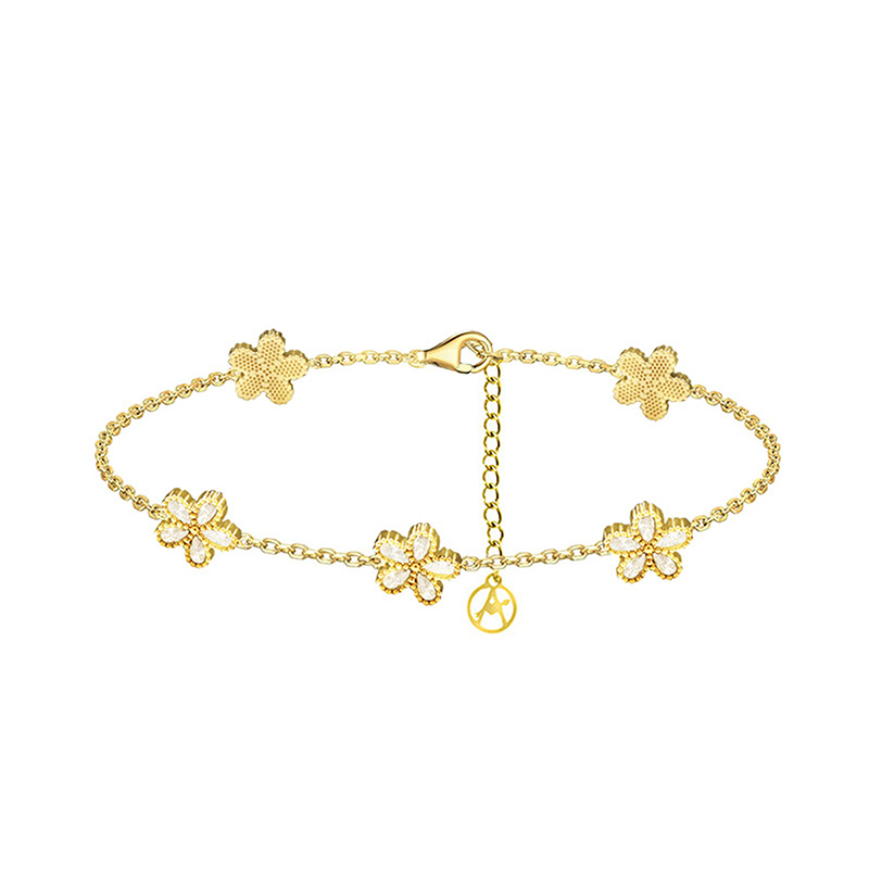 BRACCIALE 5 FIORI IN ZIRCONE - YC2588B288