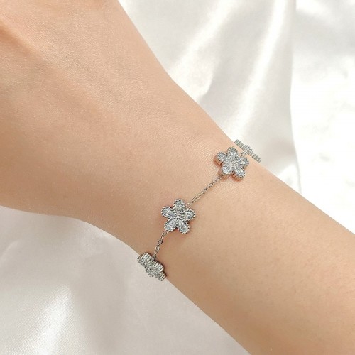 BRACCIALE 5 FIORI IN ZIRCONE - YC2588B288
