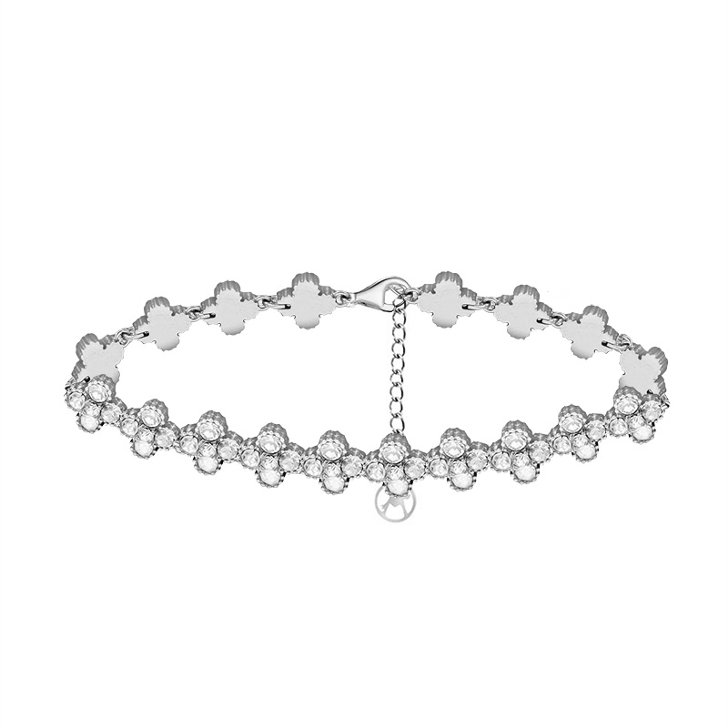 BRACCIALE A QUADRIFOGLI CON STRASS COLORATI - YC2588C232