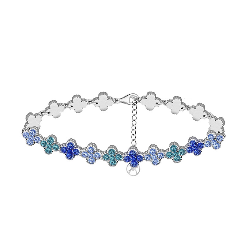 BRACCIALE A QUADRIFOGLI CON STRASS COLORATI - YC2588C232