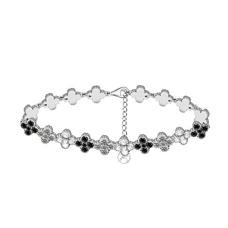 BRACCIALE A QUADRIFOGLI CON STRASS COLORATI - YC2588C232