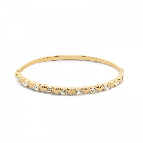 BRACCIALE RIGIDO PUNTI LUCE E CUORI ALTERNATI - YC2596B294