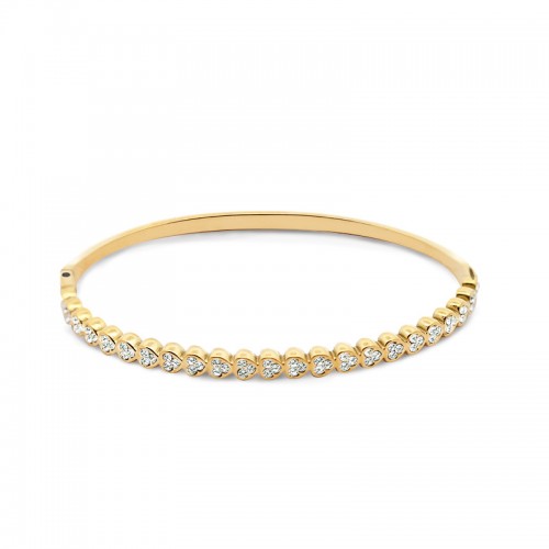 BRACCIALE RIGIDO CUORE CON STRASS - YC2596B295