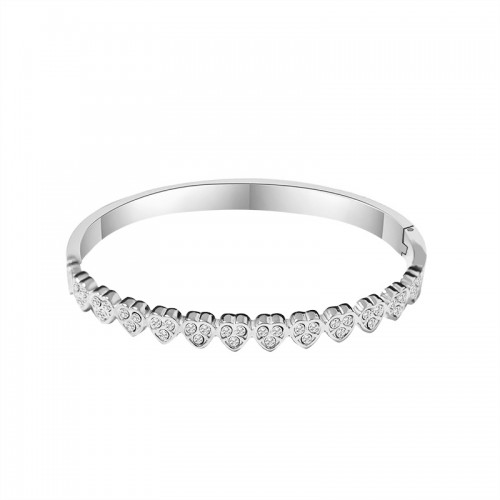 BRACCIALE RIGIDO CUORE CON STRASS - YC2596B296