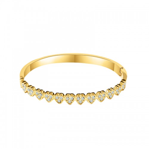 BRACCIALE RIGIDO CUORE CON STRASS - YC2596B296