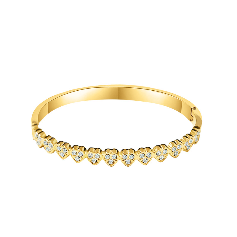 BRACCIALE RIGIDO CUORE CON STRASS - YC2596B296 BRACCIALE RIGIDO CUORE CON STRASS - YC2596B296