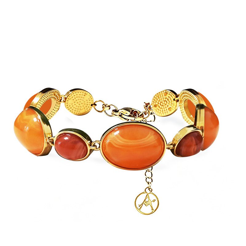 BRACCIALE A MAGLIE OVALI IN RESINA COLORATA - YC26116C912