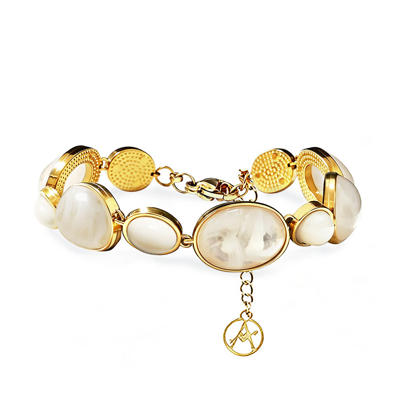 BRACCIALE A MAGLIE OVALI IN RESINA COLORATA - YC26116C912