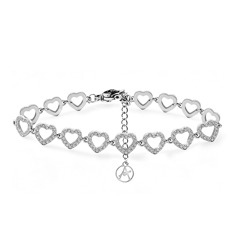 BRACCIALE CUORI TRAFORATI CON PAVÉ DI ZIRCONI - YC26120C876