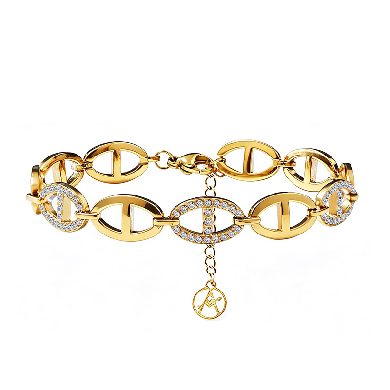 BRACCIALE MAGLIA MARINA CON ZIRCONI - YC26120C906