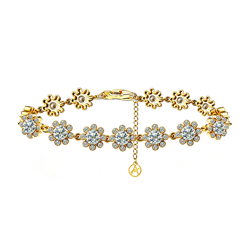 BRACCIALE A FIORI CON ZIRCONI COLORATI - YC26128C882