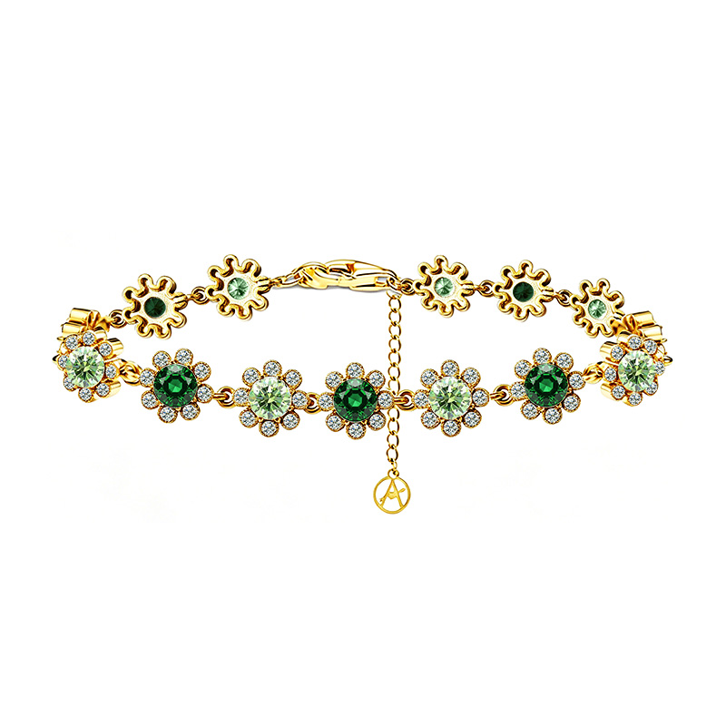 BRACCIALE A FIORI CON ZIRCONI COLORATI - YC26128C882