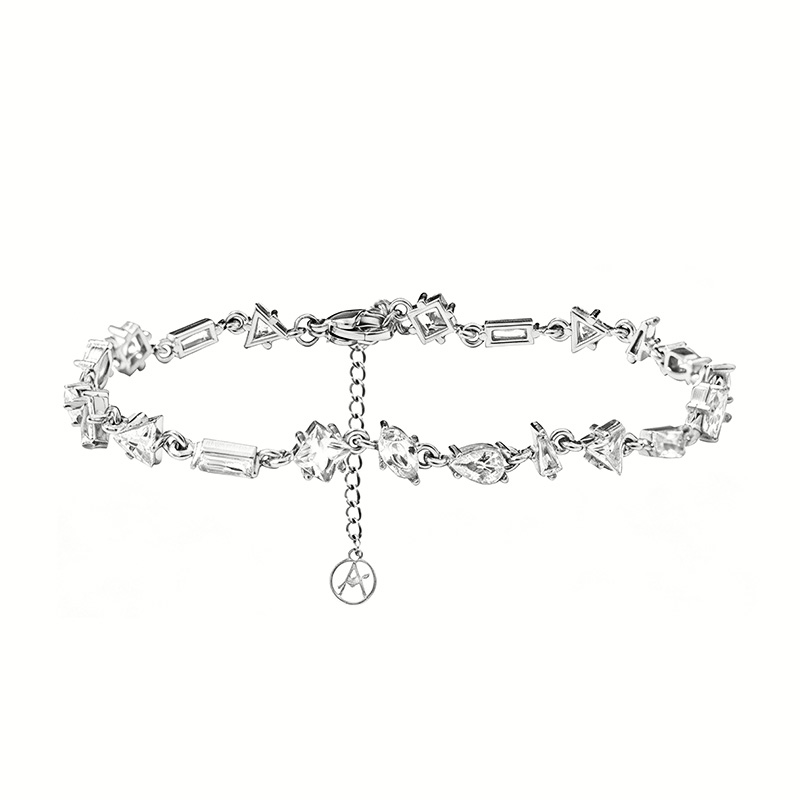 BRACCIALE GEOMETRICO CON ZIRCONI MULTITAGLIO COLORATI - YC26152C887