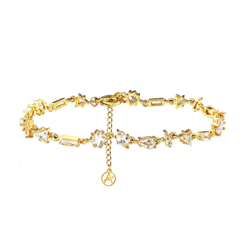 BRACCIALE GEOMETRICO CON ZIRCONI MULTITAGLIO COLORATI - YC26152C887