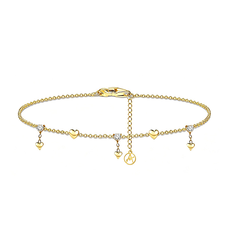BRACCIALE CON CUORI PENDENTI E ZIRCONI - YC2684C940