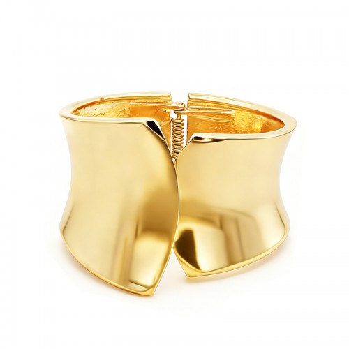 BRACCIALE RIGIDO LARGO ASIMMETRICO A MOLLA - YL2576C9