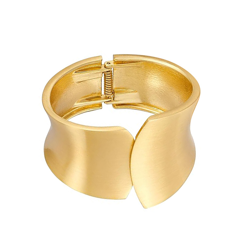 BRACCIALE RIGIDO LARGO ASIMMETRICO A MOLLA - YL2576C9