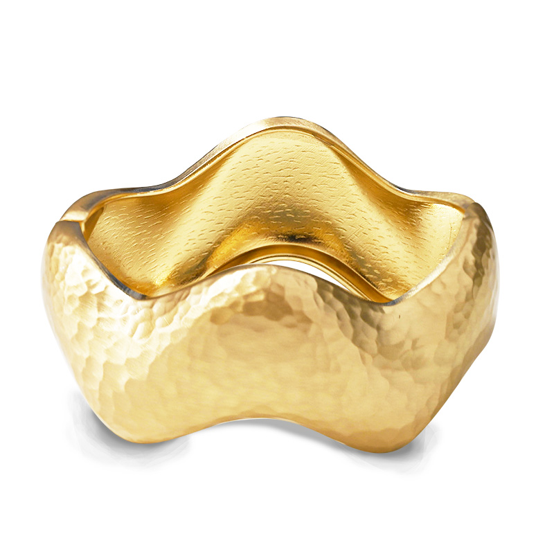 BRACCIALE RIGIDO ONDA MARTELLATA A MOLLA - YL2580C18